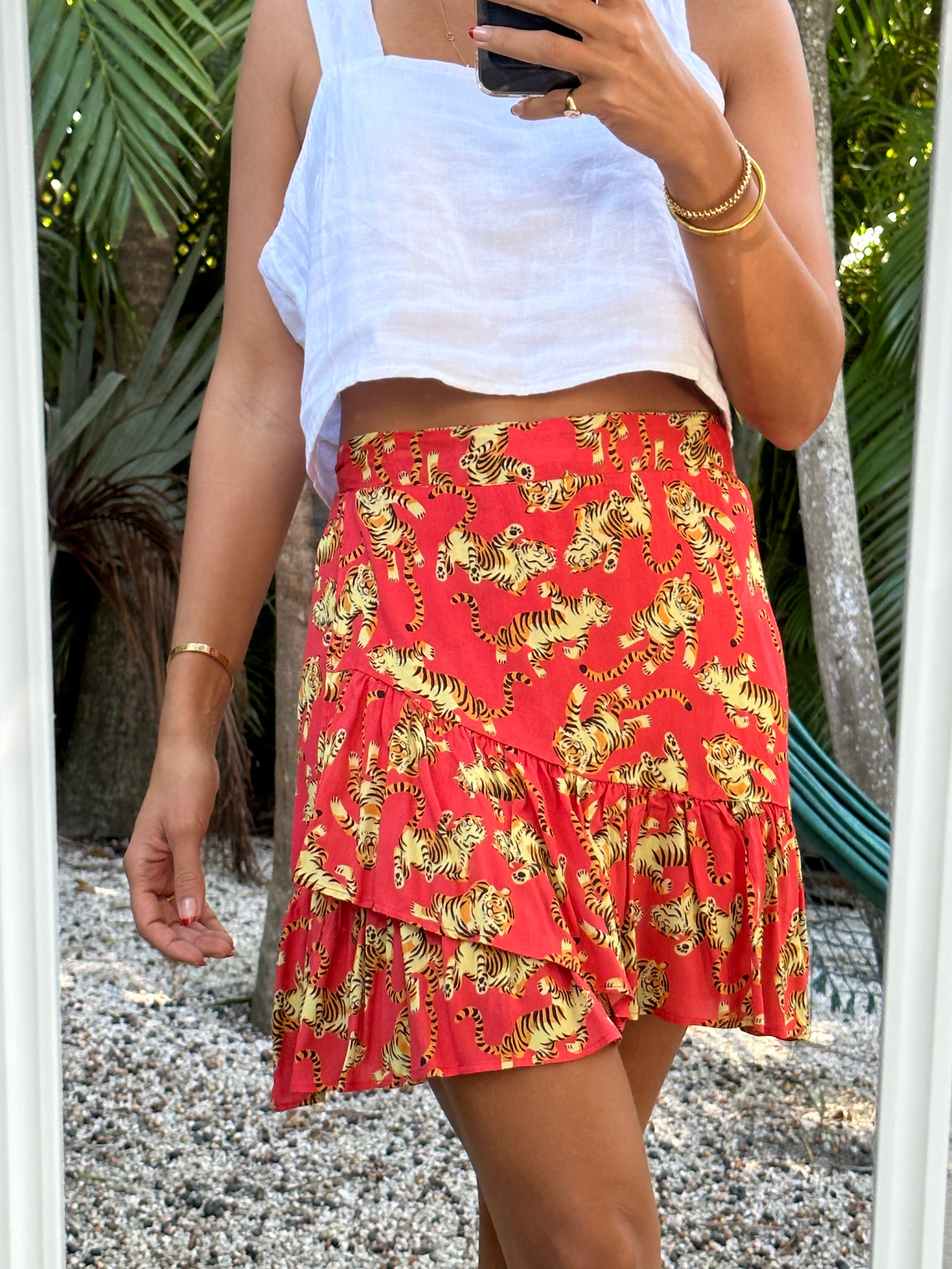 Michi Skirt Fire Red Tigers